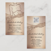 Lichaamszorg sculpend Logo QR Code Glitter Roos Visitekaartje (Voorkant / Achterkant)