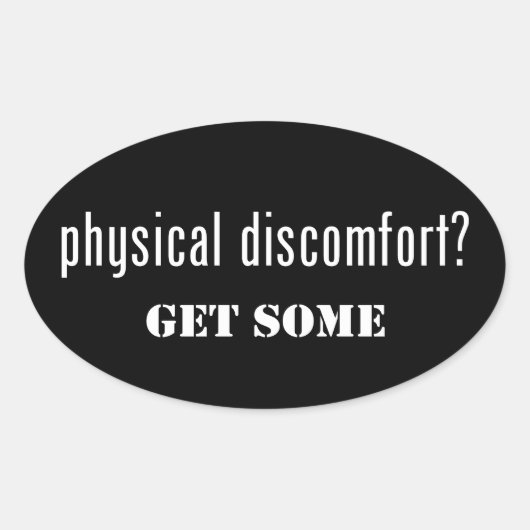 Lichamelijk ongemak ovale sticker (Voorkant)
