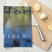 Lichfield Kathedraal over het water theedoek (Quarter Fold)