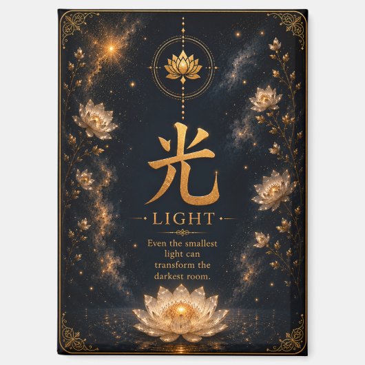 Licht (光) Chinees Karakter Magneet (Voorkant)