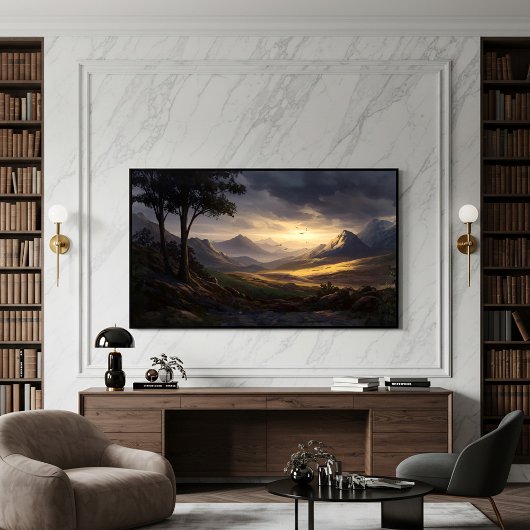 Licht aan de horizon canvas afdruk