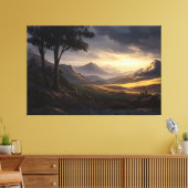 Licht aan de horizon canvas afdruk (Insitu (Woonkamer))