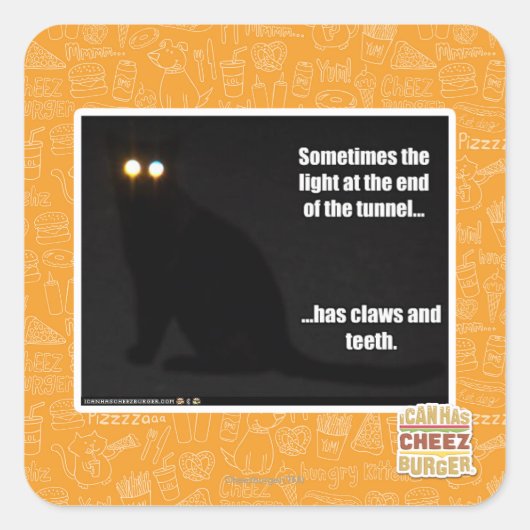 Licht aan het eind van de tunnel vierkante sticker (Voorkant)