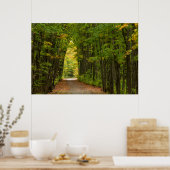 Licht aan het einde van een tunnel van bomen poster (Keuken)
