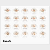 Licht Aarde Tone Bloemen Rustiek Boho Huwelijk Ronde Sticker (Vel)