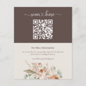 Licht Aarde Tone Bloemen Wedding Details Enclosure Flyer (Achterkant)