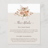 Licht Aarde Tone Bloemen Wedding Details Enclosure Flyer (Voorkant)
