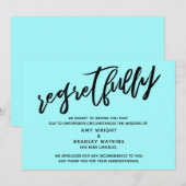 Licht Aqua Trouwannuleringskaart Kaart (Voorkant / Achterkant)