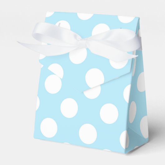 Licht Baby Blauw & Wit Polka Dots Party Bedankdoosjes (Voorkant Zijde)