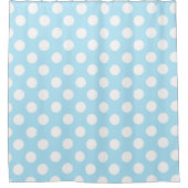 Licht Babyblauw en Witte Stippen Douchegordijn (Voorkant)