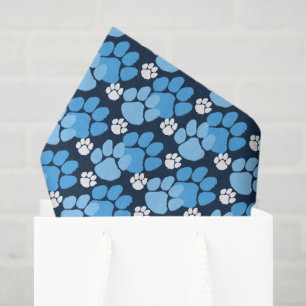 Licht Babyblauw & Marineblauw Kleine Pootafdrukken Tissuepapier
