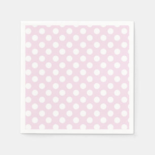 Licht babyroze en witte polka stippen verjaardagsf servet