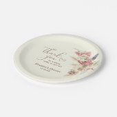 Licht Beige Boho Bloemen Dank u Baby Papier Bord (Gekanteld)