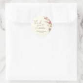 Licht Beige Boho Bloemen Dank u Baby shower Ronde Sticker (Tas)