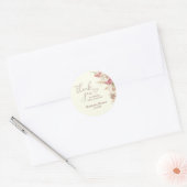 Licht Beige Boho Bloemen Dank u Baby shower Ronde Sticker (Envelop)