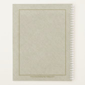 Licht beige faux linnen textuur planner (Achterkant)