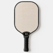 Licht beige linnen textuur minimaal monogram pickleball paddle (Achterkant)