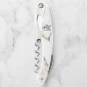 Licht beige marmer en wolf kurkentrekker (Voorkant)