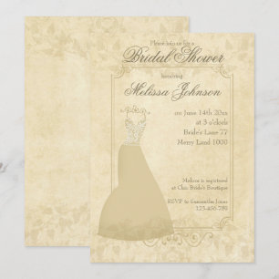 Licht beige  papier Bridal Shower Uitnodiging