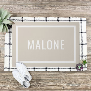 Licht beige Persoonlijke familienaam Doormat Deurmat