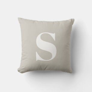 Licht Beige Tan Initiaal Monogrammed Outdoor Kusse Buitenkussen