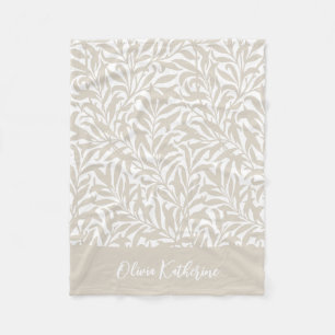 Licht Beige Wilgen Tak Monogram Fleece Deken
