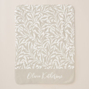 Licht Beige Wilgentak Monogramme Sherpa Deken
