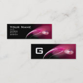 LICHT BIRD MONOGRAM Levendig zwart rood Mini Visitekaartje (Voorkant / Achterkant)