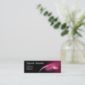 LICHT BIRD MONOGRAM Levendig zwart rood Mini Visitekaartje (Staand voorkant)