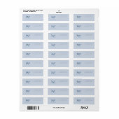 Licht Blauw Aangepast Monogram Retouradres Etiket (Full Sheet)