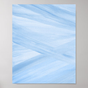 Licht blauw Abstract lijnenpenseel KunstPoster Poster