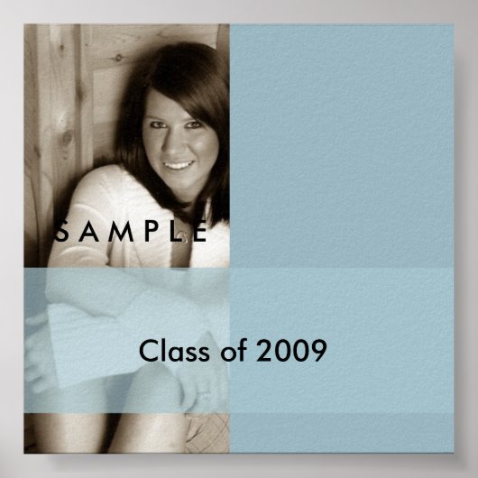 Licht blauw Afstuderen Foto-Poster Poster (Voorkant)