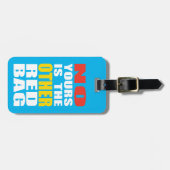 Licht blauw, ander Bagagelabel rode tas (Voorkant horizontaal)