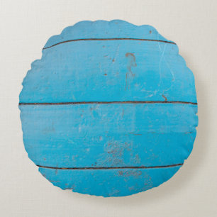 Licht blauw aquamarine vers hout, stoffige bloem rond kussen