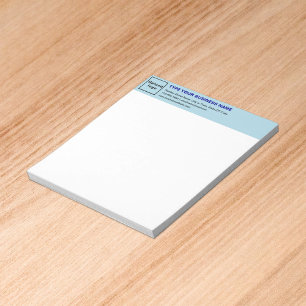 Licht Blauw Bedrijfs Merk op Kop van Klein Notitieblok