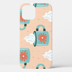 Licht Blauw Beker Naadloos Patroon. iPhone 12 Hoesje