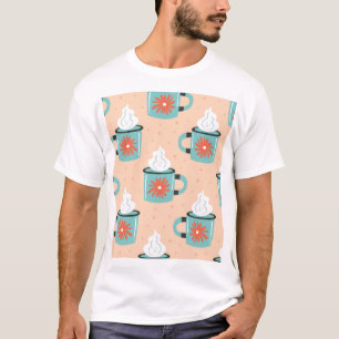 Licht Blauw Beker Naadloos Patroon. T-shirt