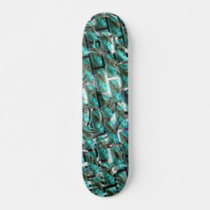 Licht blauw, belletjes op raster of baksteen effec skateboard