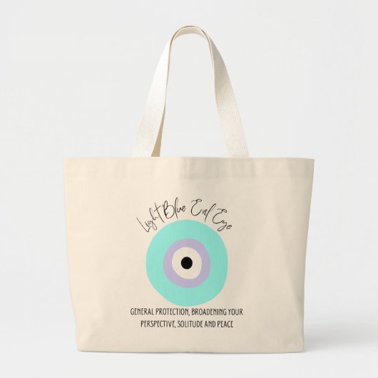 Licht blauw bocht Oogamel Grote Tote Bag (Voorkant)