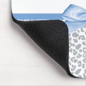 Licht blauw bord met Trendy Leopard-afdruk en -naa Muismat (Hoek)