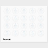 Licht Blauw Crest Monogram Bruiloft Dank u Ronde Sticker (Vel)