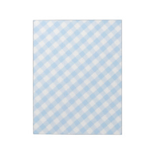 Licht blauw diagonaal gingham-patroon notitieblok