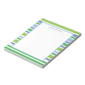 Licht blauw en Groen Stripe Blocnote (Gedraaid)