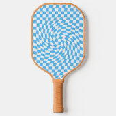 Licht blauw en wit Gecontroleerd Controlebord Patr Pickleball Paddle (Voorkant)