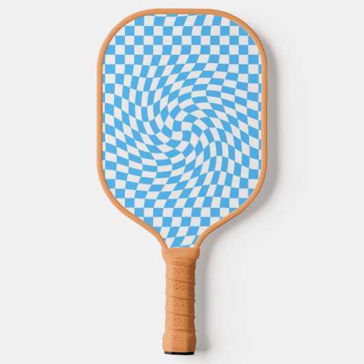 Licht blauw en wit Gecontroleerd Controlebord Patr Pickleball Paddle (Achterkant)