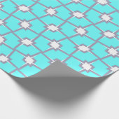Licht blauw en wit geometrisch patroon cadeaupapier (Hoek)