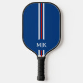 Licht Blauw en Wit | Modern Monogram Pickleball Paddle (Achterkant)