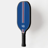 Licht Blauw en Wit | Modern Monogram Pickleball Pickleball Paddle (Links)
