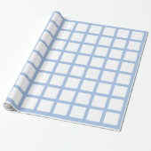 Licht blauw en wit vierkant verpakt papier (Uitgerold)