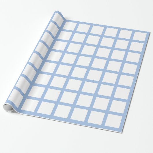 Licht blauw en wit vierkant verpakt papier (Uitgerold)
